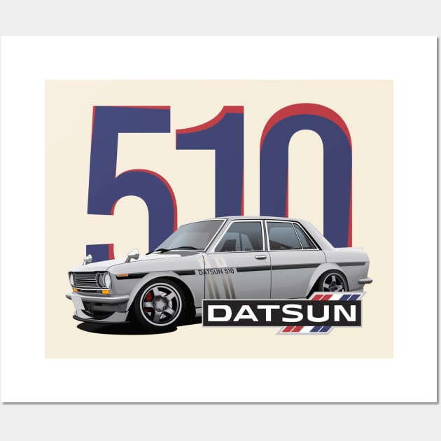 Classic Car - Datsun 510 Wall Art by Ajie Negara